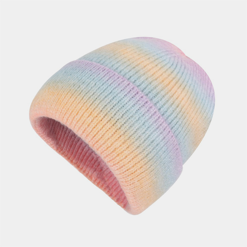 H00031 Topi Berkait Akrilik Pelangi Bertali-warna Berwarna
