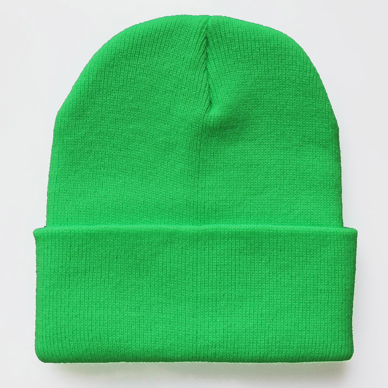 H00038 Topi Knit Akrilik Berwarna-warni Biasa