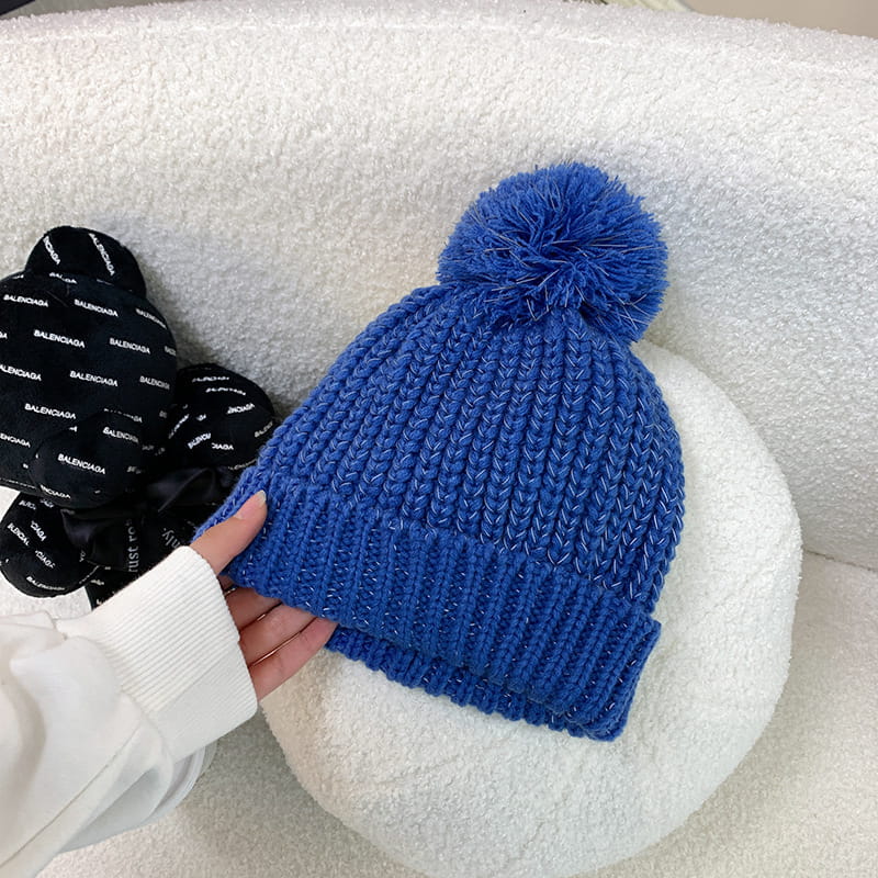 H00056 Topi Knit Dewasa Brim Reflektif Biru