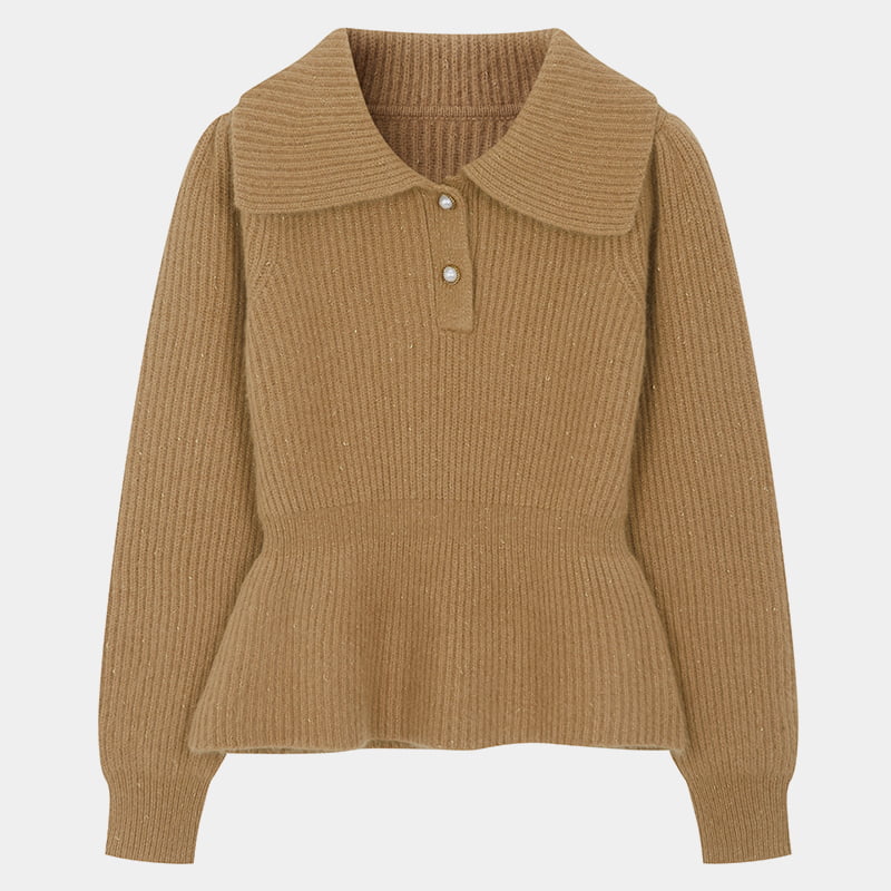 ML2215 French Waist Show Nipis Wanita Berkait Sweater Jumper