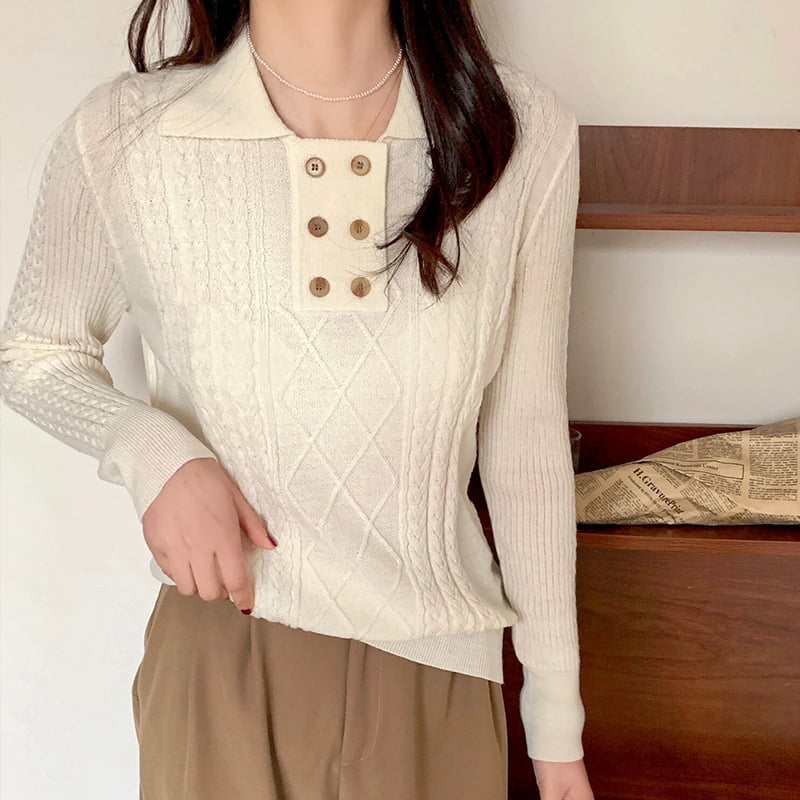 SM-K0026 Pelompat Berkait Lengan Panjang Komuter Kecil Berdada Dua Lapel Wanita SM-K0026 Pelompat Berkait Lengan Panjang Komuter Kecil Berdada Dua Lapel Wanita