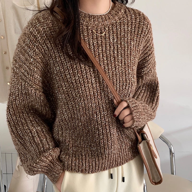 SM-K0028 Spring Lazy Crew Leher Berwarna-warni Lembut Berlilin Lengan Panjang Pelompat Rajutan SM-K0028 Spring Lazy Crew Leher Berwarna-warni Lembut Berlilin Lengan Panjang Pelompat Rajutan