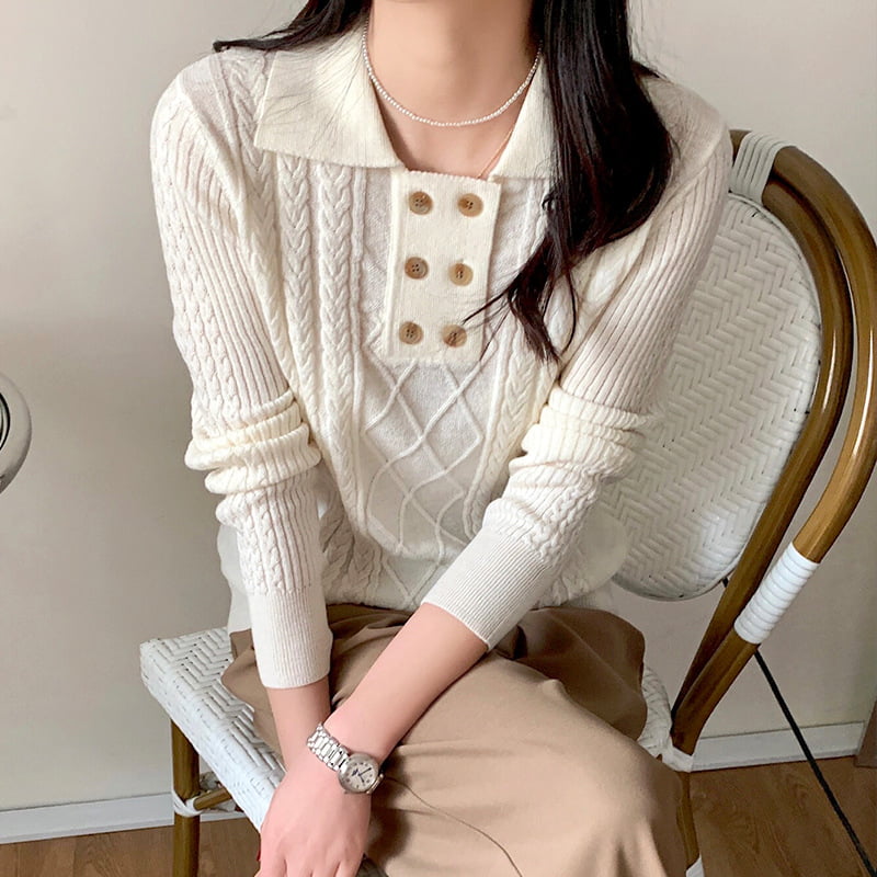 SM-K0026 Pelompat Berkait Lengan Panjang Komuter Kecil Berdada Dua Lapel Wanita SM-K0026 Pelompat Berkait Lengan Panjang Komuter Kecil Berdada Dua Lapel Wanita