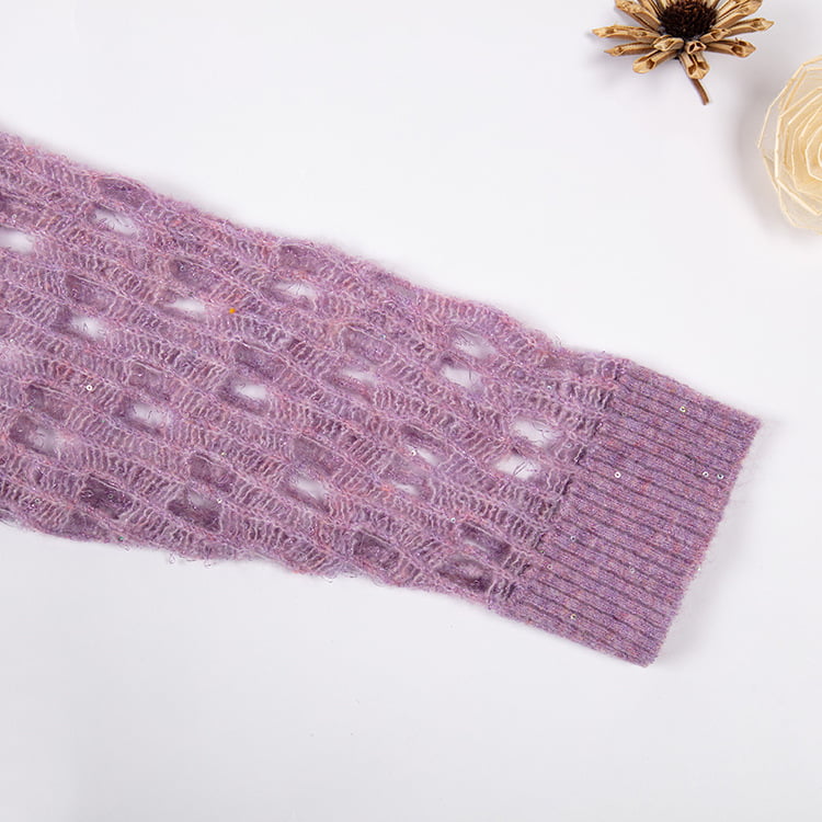 SM-K0040 V-Neck Potongan Labuci Mohair Dikait Jumper Lengan Potongan Super Fairy SM-K0040 V-Neck Potongan Labuci Mohair Dikait Jumper Lengan Potongan Super Fairy