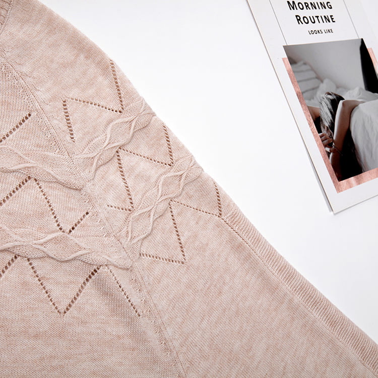 SM-K0042 Longgar Lengan Panjang Berkait Jumper Nipis Beralun Berongga Berikat Bawah Baju SM-K0042 Longgar Lengan Panjang Berkait Jumper Nipis Beralun Berongga Berikat Bawah Baju