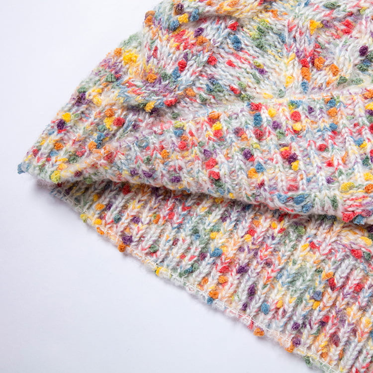 SM-K0033 Berwarna-warni Polka Dot Sweet Wind Longgar Turtleneck Sweater Rajutan Jumper SM-K0033 Berwarna-warni Polka Dot Sweet Wind Longgar Turtleneck Sweater Rajutan Jumper