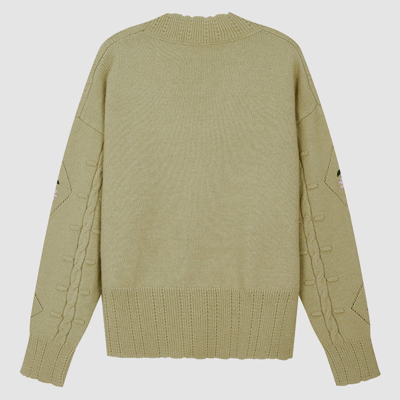 ML2213 Retro Japanese Avocado Green Handmade Knitted Cardigan Jacket ML2213 Retro Japanese Avocado Green Handmade Knitted Cardigan Jacket