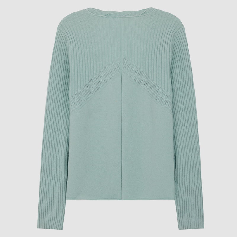 ML2218 V-Neck Twist Kardigan Knit Berdada Tunggal Dengan Butang Kelopak ML2218 V-Neck Twist Kardigan Knit Berdada Tunggal Dengan Butang Kelopak