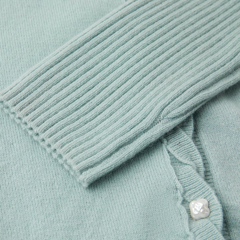 ML2218 V-Neck Twist Kardigan Knit Berdada Tunggal Dengan Butang Kelopak ML2218 V-Neck Twist Kardigan Knit Berdada Tunggal Dengan Butang Kelopak