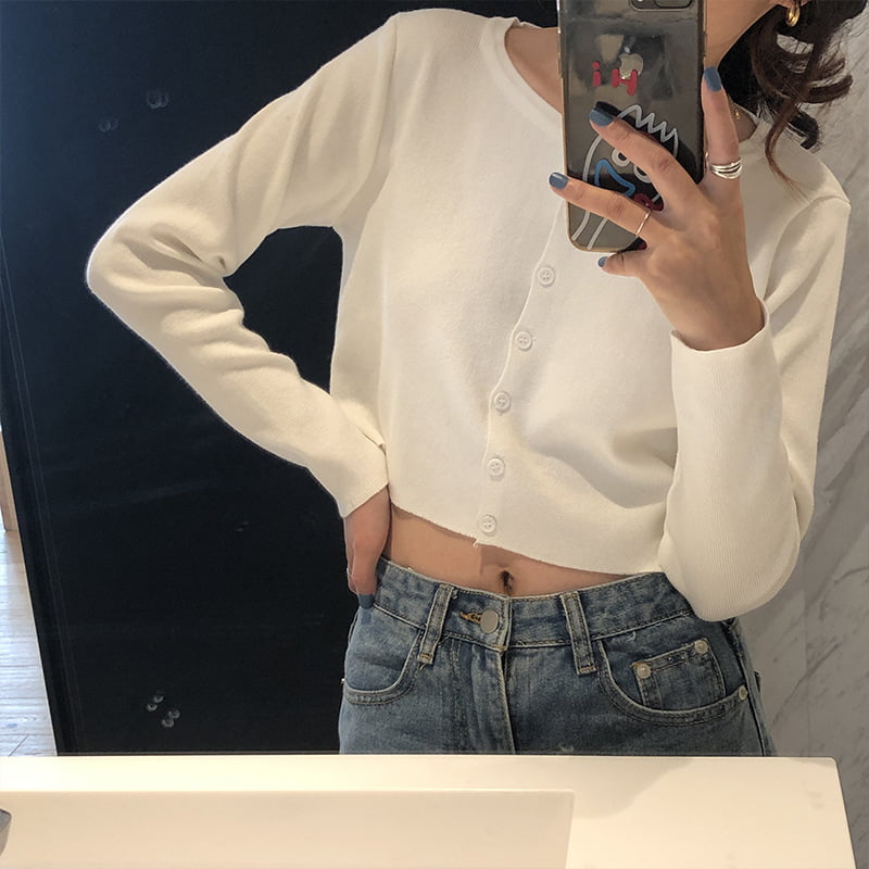 SM-K0016 Gaya Pendek Lengan Panjang Longgar Leher Nipis Sweater Wanita Rajutan Cardigan SM-K0016 Gaya Pendek Lengan Panjang Longgar Leher Nipis Sweater Wanita Rajutan Cardigan