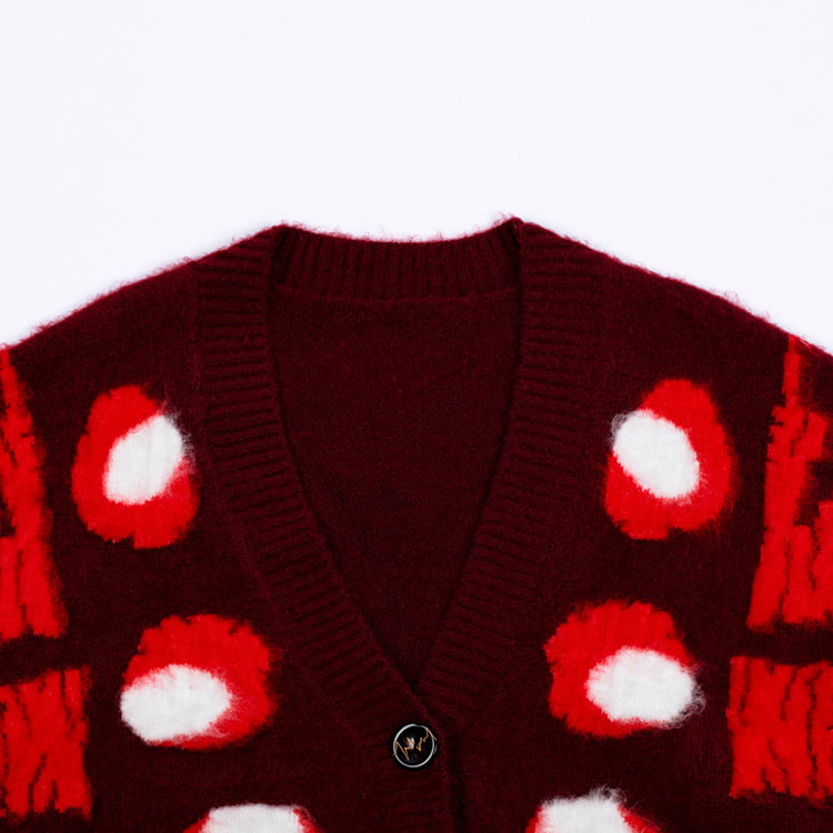 SM-K0030 Jacquard Musim Gugur/Musim Sejuk Berwarna Kontras Kardigan Berkait Tebal Wanita SM-K0030 Jacquard Musim Gugur/Musim Sejuk Berwarna Kontras Kardigan Berkait Tebal Wanita