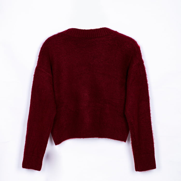 SM-K0030 Jacquard Musim Gugur/Musim Sejuk Berwarna Kontras Kardigan Berkait Tebal Wanita SM-K0030 Jacquard Musim Gugur/Musim Sejuk Berwarna Kontras Kardigan Berkait Tebal Wanita