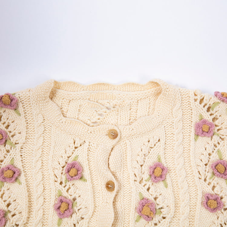 SM-K0008 Longgar Retro Manual Cangkuk Sweater Lengan Panjang Kardigan Berkait Wanita SM-K0008 Longgar Retro Manual Cangkuk Sweater Lengan Panjang Kardigan Berkait Wanita