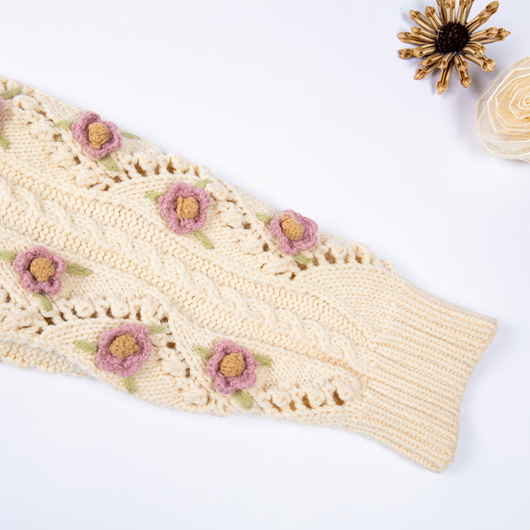 SM-K0008 Longgar Retro Manual Cangkuk Sweater Lengan Panjang Kardigan Berkait Wanita SM-K0008 Longgar Retro Manual Cangkuk Sweater Lengan Panjang Kardigan Berkait Wanita