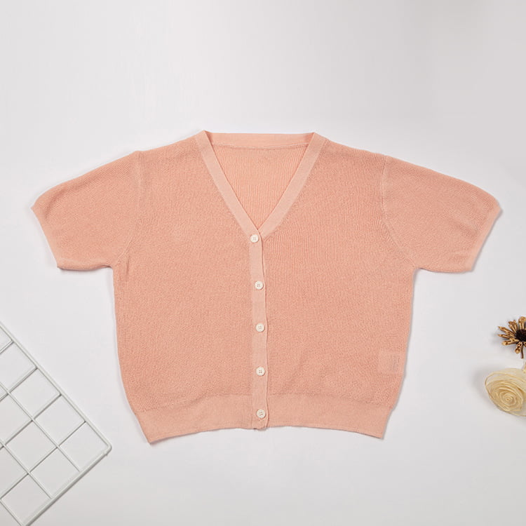 SM-K0046 Leher V Berbutang Linen Ais Pendek Slim Fit Cardigan Berkait Lengan Pendek SM-K0046 Leher V Berbutang Linen Ais Pendek Slim Fit Cardigan Berkait Lengan Pendek