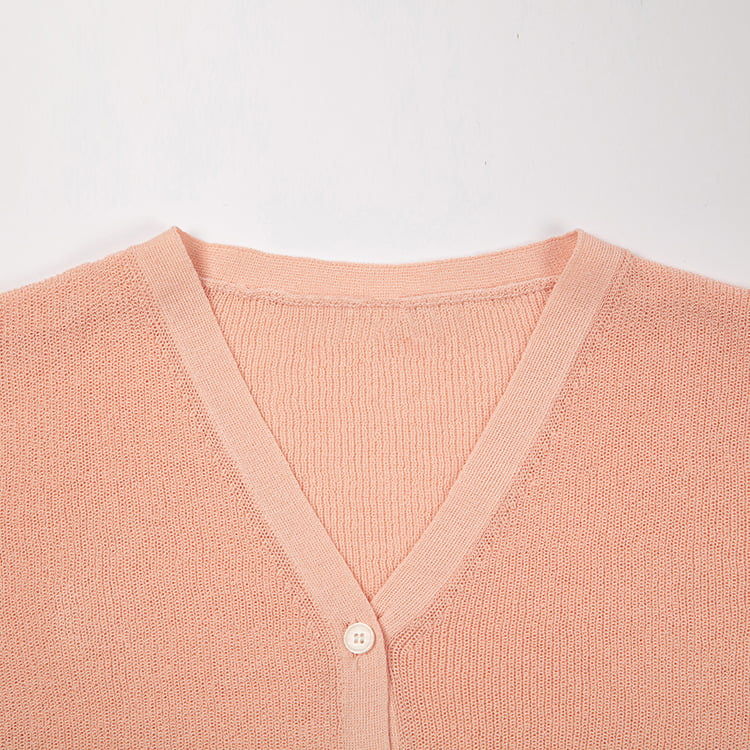 SM-K0046 Leher V Berbutang Linen Ais Pendek Slim Fit Cardigan Berkait Lengan Pendek SM-K0046 Leher V Berbutang Linen Ais Pendek Slim Fit Cardigan Berkait Lengan Pendek