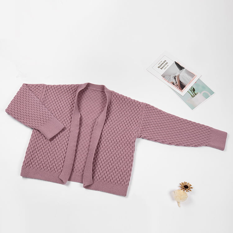 SM-K0044 Sweater Musim Gugur/Musim Sejuk Pintasan Tiga Dimensi Kardigan Dikait Tanpa Butang SM-K0044 Sweater Musim Gugur/Musim Sejuk Pintasan Tiga Dimensi Kardigan Dikait Tanpa Butang