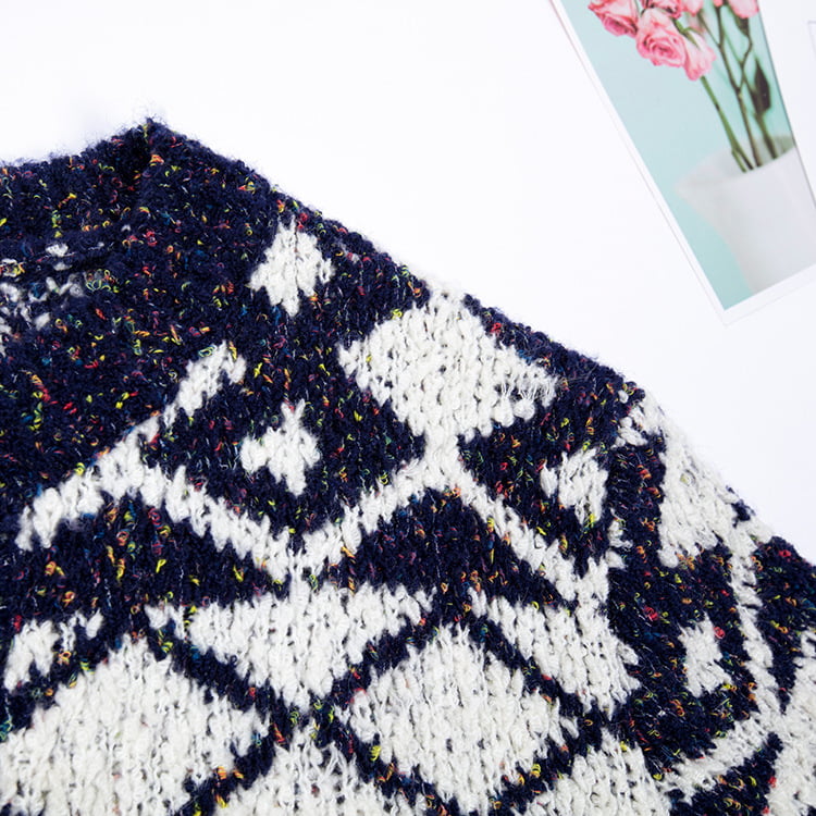 SM-K0036 Pakaian Luar Wanita Musim Gugur Dan Musim Sejuk Corak Geometrik Berbintik-bintik Cardigan SM-K0036 Pakaian Luar Wanita Musim Gugur Dan Musim Sejuk Corak Geometrik Berbintik-bintik Cardigan