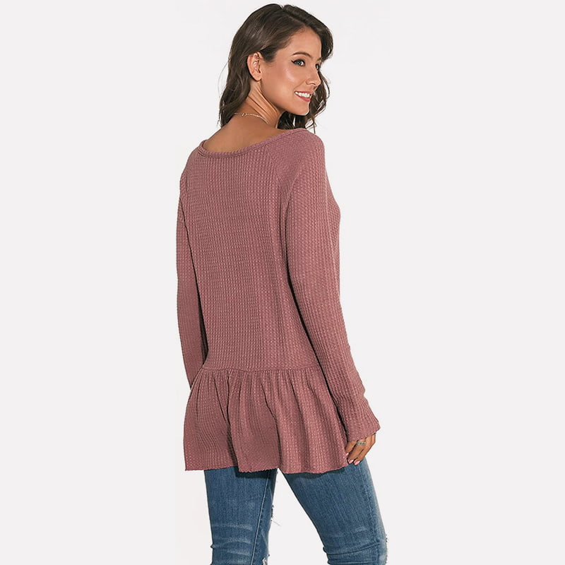 SM-K0096 V-neck Floun Long Knitted Jumper Sweater Kasual SM-K0096 V-neck Floun Long Knitted Jumper Sweater Kasual