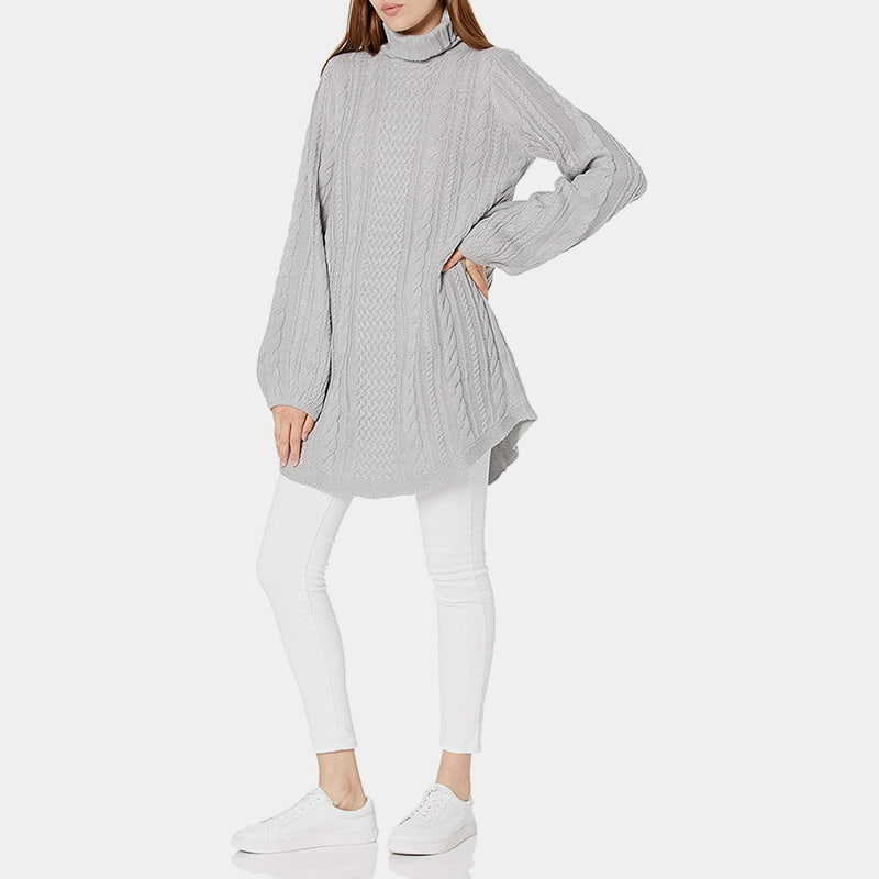 SM-K0053 Pelompat Berkait Lengan Tanglung Longgar Kolar Tinggi