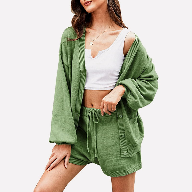 SM-K0092 V-leher Perangai Tanglung Seluar Pendek Jaket Sut Berkait SM-K0092 V-leher Perangai Tanglung Seluar Pendek Jaket Sut Berkait