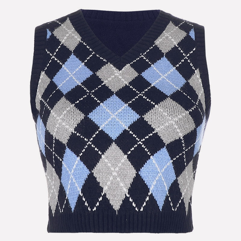 SM-K0058 Corak Semak Geometrik V-leher Berkait Pendek Vest SM-K0058 Corak Semak Geometrik V-leher Berkait Pendek Vest