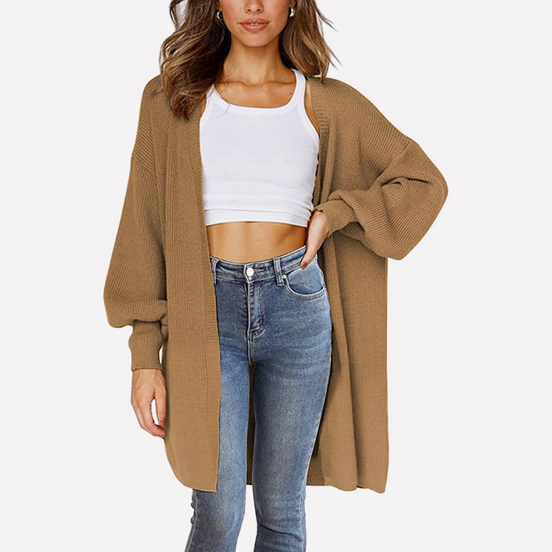 SM-K0061 V-neck Lengan Tanglung Kardigan Berkait Sederhana Panjang SM-K0061 V-neck Lengan Tanglung Kardigan Berkait Sederhana Panjang