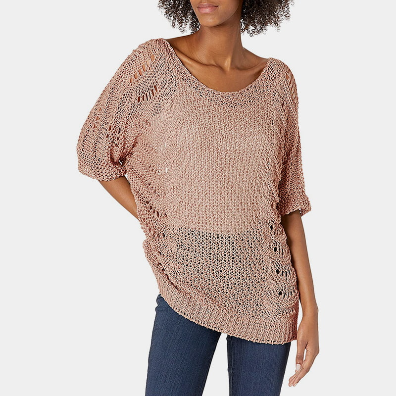 SM-K0060 Leher Kru Berongga Berkait Jumper Pelindung Matahari Lengan Pendek SM-K0060 Leher Kru Berongga Berkait Jumper Pelindung Matahari Lengan Pendek