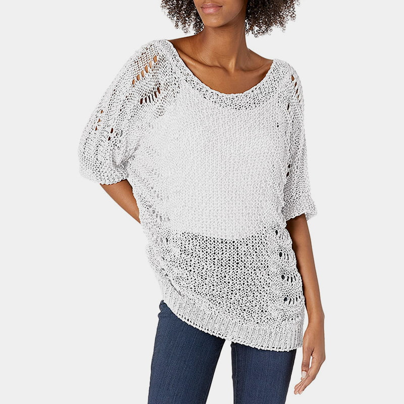 SM-K0060 Leher Kru Berongga Berkait Jumper Pelindung Matahari Lengan Pendek SM-K0060 Leher Kru Berongga Berkait Jumper Pelindung Matahari Lengan Pendek