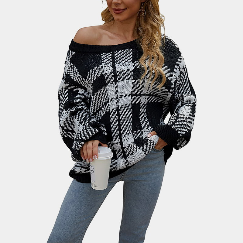 SM-K0066 Berjalur Bergaduh Longgar Crewneck Knitted Jumper Pullover Sweater SM-K0066 Berjalur Bergaduh Longgar Crewneck Knitted Jumper Pullover Sweater