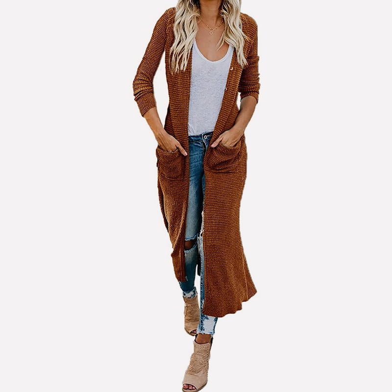 SM-K0074 V-Neck Pepejal Panjang Dengan Poket Jalinan Cardigan Coat SM-K0074 V-Neck Pepejal Panjang Dengan Poket Jalinan Cardigan Coat