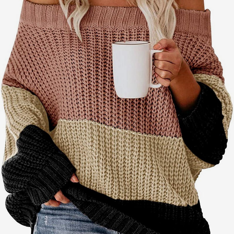 SM-K0080 Kru Leher Lengan Panjang Kontras Tampalan Bulu Dikait Jumper SM-K0080 Kru Leher Lengan Panjang Kontras Tampalan Bulu Dikait Jumper