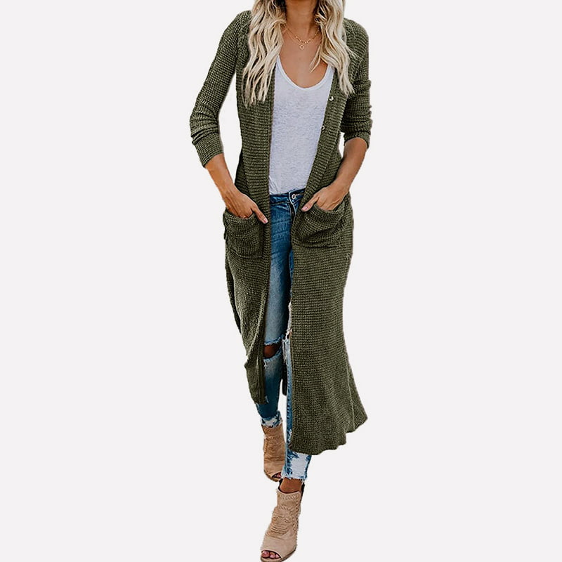 SM-K0074 V-Neck Pepejal Panjang Dengan Poket Jalinan Cardigan Coat SM-K0074 V-Neck Pepejal Panjang Dengan Poket Jalinan Cardigan Coat