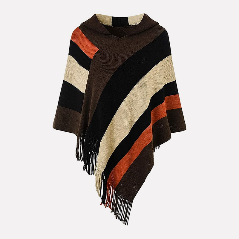 SM-K0093 Loose Pullover Striped Knit Cape Sweater Knitted Jumper SM-K0093 Loose Pullover Striped Knit Cape Sweater Knitted Jumper