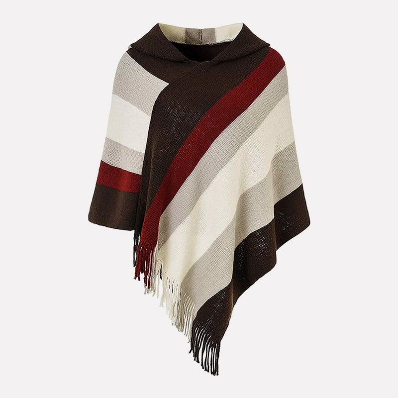 SM-K0093 Loose Pullover Striped Knit Cape Sweater Knitted Jumper SM-K0093 Loose Pullover Striped Knit Cape Sweater Knitted Jumper