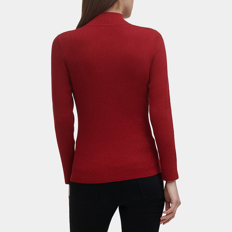 SM-K0056 Zip Kru Leher Surat Jacquard Lengan Panjang Dikait Jumper SM-K0056 Zip Kru Leher Surat Jacquard Lengan Panjang Dikait Jumper